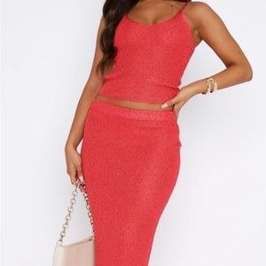 White Fox Boutique Knit Red Set